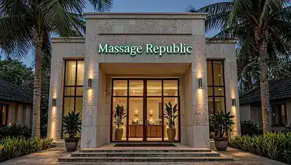Massage Republic spa exterior at massage centre in Hyderabad Banjara Hills