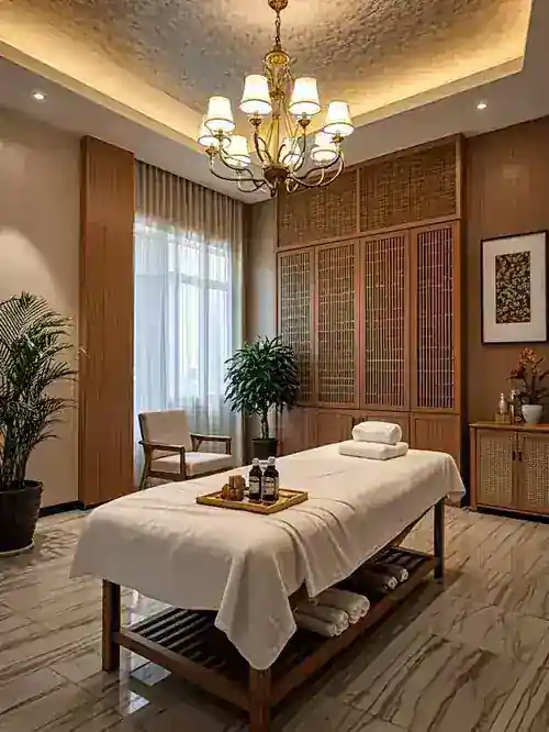 Relaxing spa room for Full Body massage in Hyderabad at Massage Republic